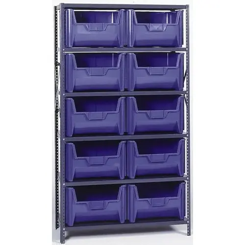 Open Hopper Storage Unit Pick Rack: Open Hopper Storage Unit with Bins, 18" OAD, 75" OAH, 42" OAW
