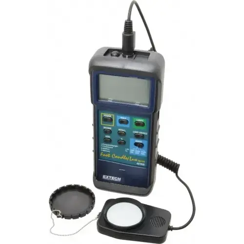 Extech 407026 9 Volt Battery, 5,000 FC, LCD Display, Color Corrected Photodiode, Light Meter