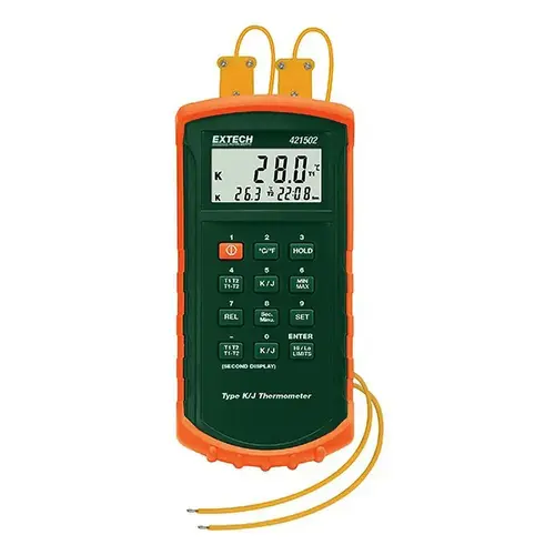 Extech 421502 Digital Dual Input Digital Thermometer: 2,498 degree F