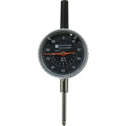 TESA Brown & Sharpe 14.82023 Dial Drop Indicator: 1" Range, 0-100 Dial Reading, 0.001" Graduation, 2-1/4" Dial Dia