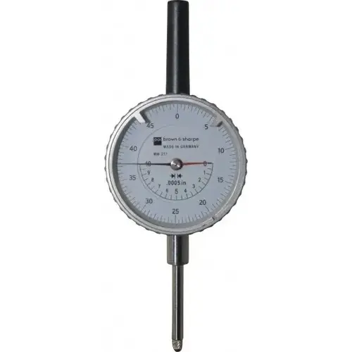 TESA Brown & Sharpe 14.82016 Dial Drop Indicator: 1" Range, 0-50 Dial Reading, 0.0005" Graduation, 2-1/4" Dial Dia