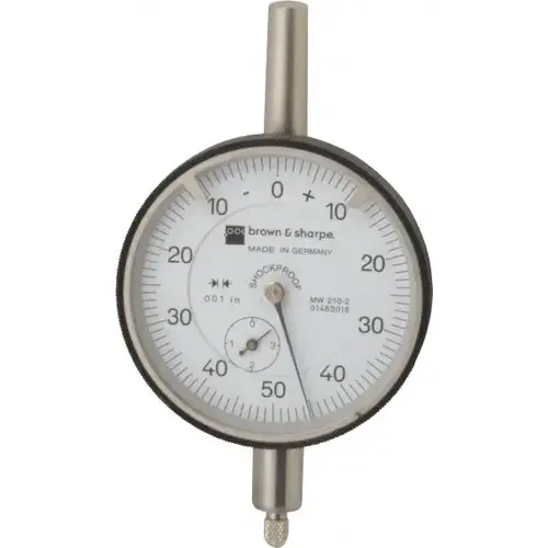 TESA Brown & Sharpe 14.83018 Dial Drop Indicator: 0.35" Range, 0-50-0 Dial Reading, 0.001" Graduation, 2-1/4" Dial Dia