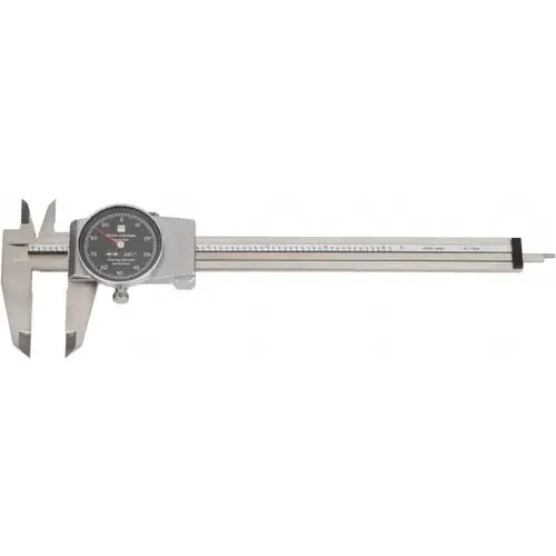 TESA Brown & Sharpe 599-579-5 Dial Caliper: 6 inch Range, 0.001 inch Graduation, 0.1 inch per Revolution