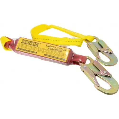 Gemtor SP1101L4 Lanyards & Lifelines; Load Capacity: 350lb ; Type: Shock Absorbing Lanyard ; Anchorage End Connection: Locking Snap Hook ; Harness Connection: Locking Snap Hook ; For Arc Flash Work: No ; Material: Polyester Webbing