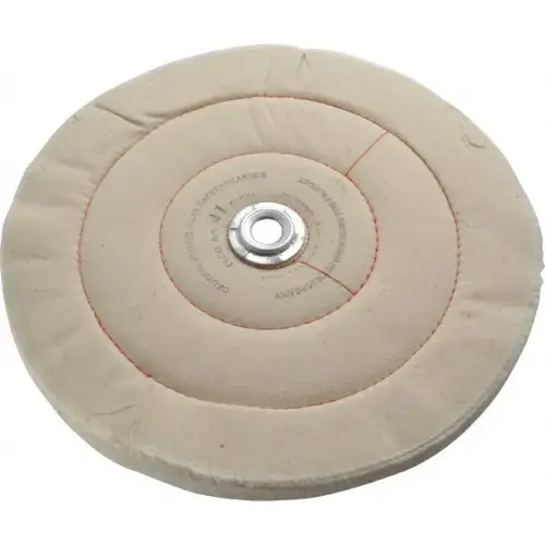 Dico 7000026 Unmounted Cushion Sewn Buffing Wheel: 10" Dia, 3/4" Thick, 1/2" Arbor Hole Dia