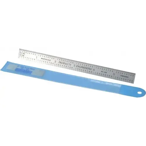 PEC Tools 561-006 Steel Rule: 6" OAL, Decimal & Metric Graduation, Flexible, 1/2" OAW Satin Chrome
