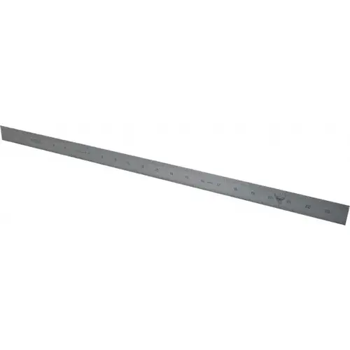 PEC Tools 562-024 Steel Rule: 24" OAL, Decimal & Metric Graduation, Rigid, 1-1/8" OAW Satin Chrome-Plated