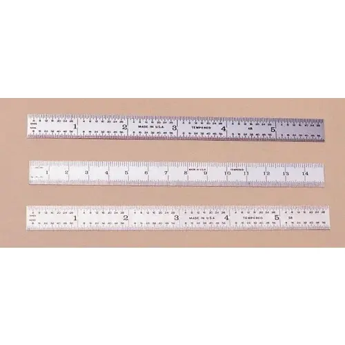 PEC Tools 561-024 Steel Rule: 24" OAL, Decimal & Metric Graduation, Flexible, 3/4" OAW Satin Chrome