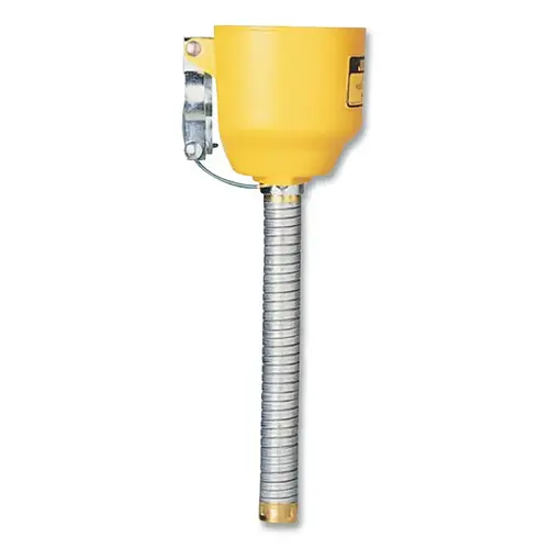 Justrite 11089 Funnel Attachment for Type I Steel Safety Cans, Funnel/Hose, Yellow/Gray, Polyethylene Funnel/Steel Hose, Bolt-On