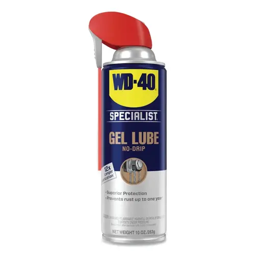 WD-40 SPECIALIST 300103 Specialist Gel Lube No-Drip, 10 oz, Aerosol Can with Straw Light Amber