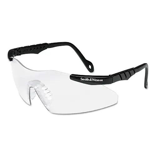 SMITH & WESSON 19822 Magnum  3G Safety Glasses, Clear Polycarbonate Lens, Uncoated, Black, Nylon, Small
