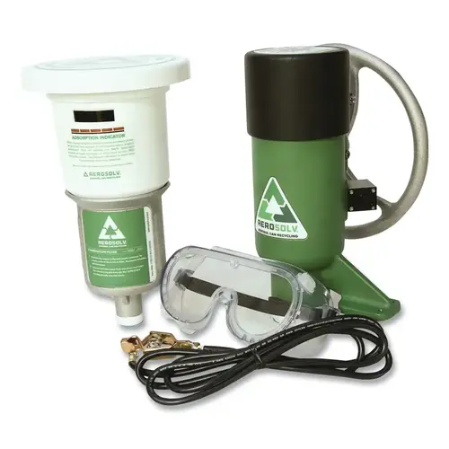 Justrite 28100 Aerosolv 360 System for Recycling Aerosol Cans, Premium Puncturing Unit, High-Efficiency Filter, Wire, and Goggles