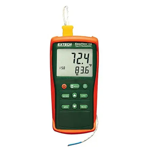 Extech EA11A Digital Easy View Single Input Thermometer: 1,999 degree F, K Thermocouple Sensor