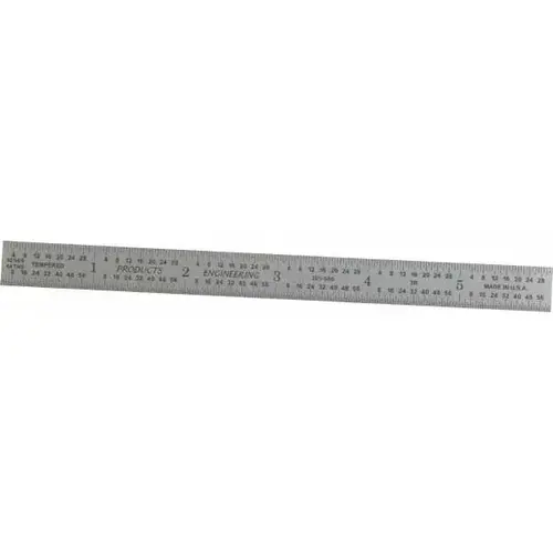PEC Tools 301-006 Steel Rule: 6" OAL, 3R Graduation, Flexible, 1/2" OAW Satin Chrome