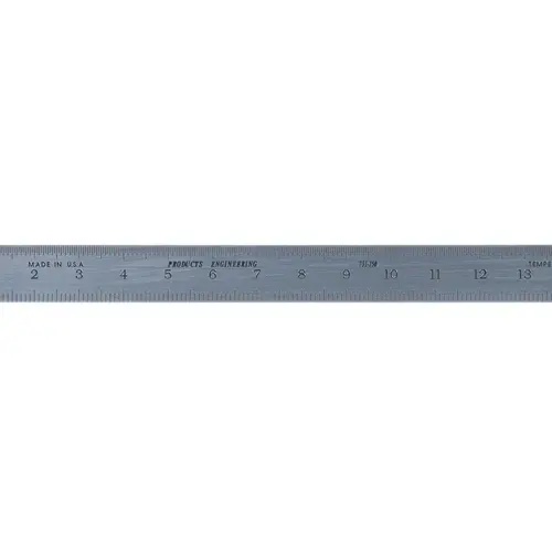 PEC Tools 751-300 Steel Rule: Metric Graduation, Flexible, 1/2" OAW Satin Chrome