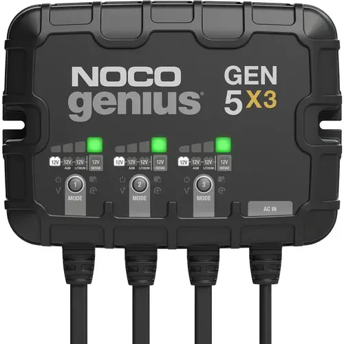 NOCO GEN5X3 Automotive Battery Chargers & Jump Starters; Battery Charger Type: Battery Maintainer Ring Terminal Set ; Amperage Rating: 15 ; Voltage: 120-240V AC ; Overall Width: 10 ; Overall Height: 8.86in ; Overall Depth: 5.629in