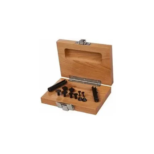 Caliper Centerline Attachment: Use with 6" Vernier, Dial & Digital Calipers, Includes Cold Rolled Steel & Wood (Case) Caliper Centerline Attachment