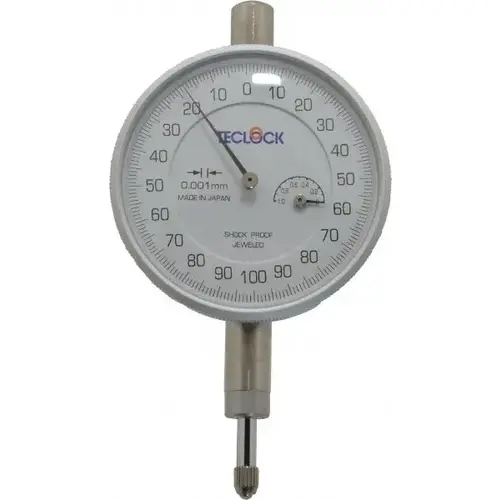 Teclock AM-1201 1mm Range, 0-100-0 Dial Reading, 0.001mm Graduation Dial Drop Indicator