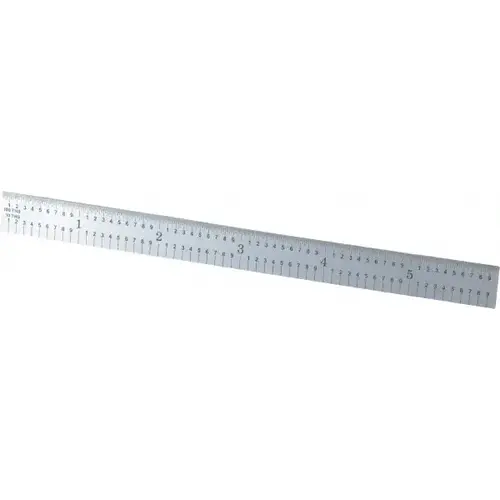 PEC Tools 501-006 Steel Rule: 6" OAL, 5R Graduation, Flexible, 1/2" OAW Satin Chrome-Plated