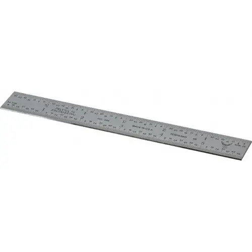 PEC Tools 402-006 Steel Rule: 6" OAL, 4R Graduation, Rigid, 3/4" OAW Satin Chrome-Plated