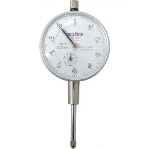 Teclock AM-921 25mm Range, 0-100 Dial Reading, 0.01" Graduation Dial Drop Indicator