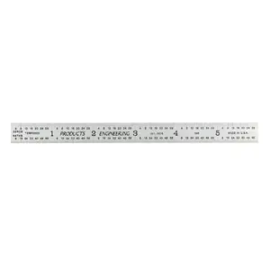 PEC Tools 161-006 Steel Rule: 6" OAL, 16R Graduation, Flexible, 1/2" OAW Satin Chrome-Plated