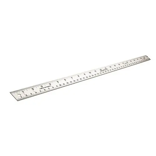 US TAPE 50002 Steel Rule: 24" OAL, English Graduation, Rigid, 1" OAW Brushed