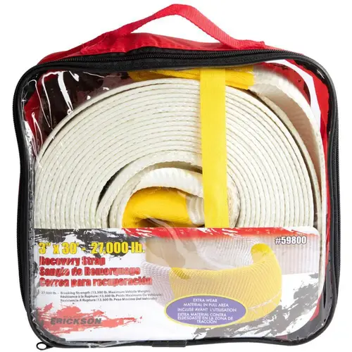 ERICKSON MANUFACTURING LTD 59800 Strap Sling: 3" Wide, 30 ft Long, 13,500 lb Vertical, 27,000 lb Choker
