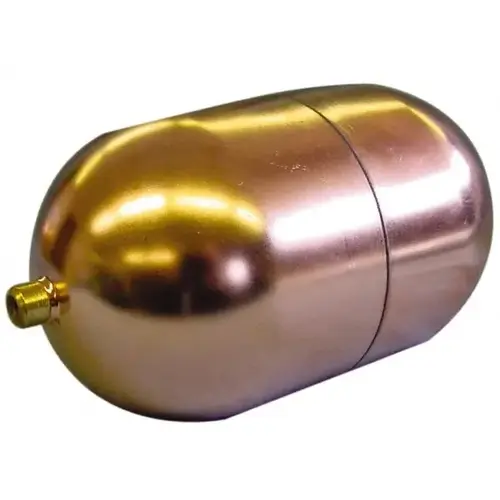 4" Diam x 7" Long, Oblong, Round Spud Connection, Metal Float