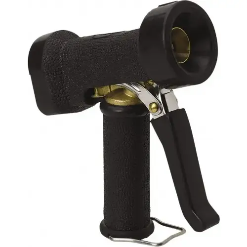 Vikan 93249 Garden Hose Pistol Nozzle: Brass, Rubber & Stainless Steel