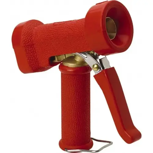 Vikan 93244 Garden Hose Pistol Nozzle: Brass, Rubber & Stainless Steel