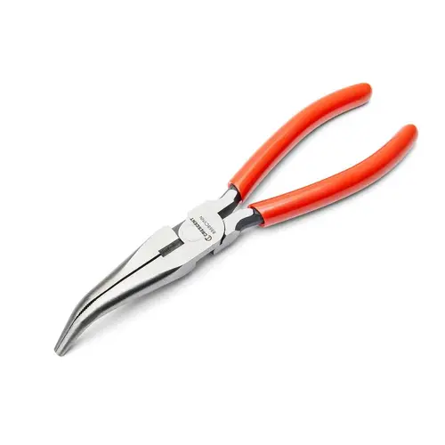Crescent 8888CVNN Bent Nose Pliers; Jaw Texture: Serrated ; Jaw Length: 2.755in ; Jaw Width: 0.787in ; Jaw Bend: 1 ; Handle Type: Dipped ; Side Cutter: Yes