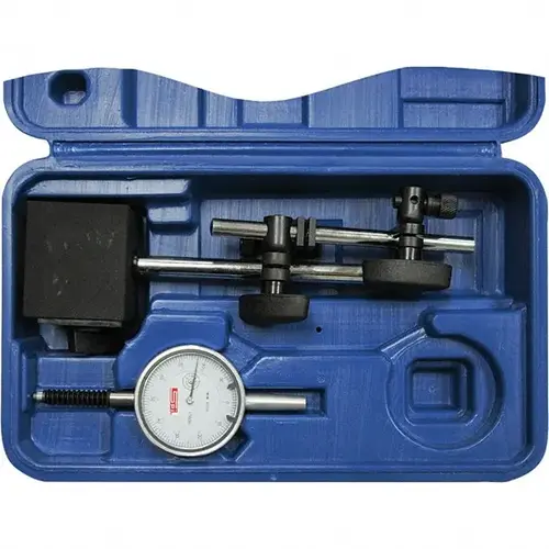 Dial Indicator & Base Kit: 0 to 0.001" Range, 0-100 Dial Reading, 0.001" Resolution