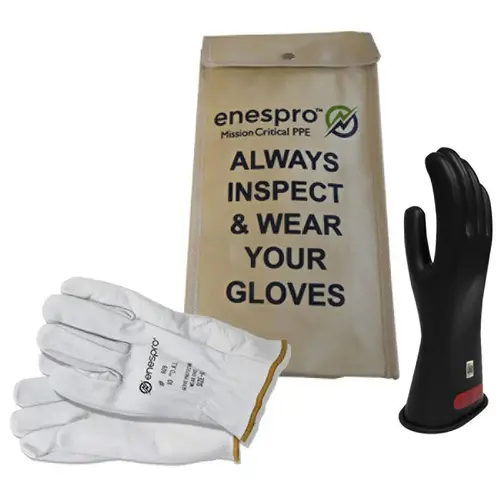 National Safety Apparel KITGC0B10 Class 0, Size 10, 11" Long, Rubber Lineman's Glove Kit