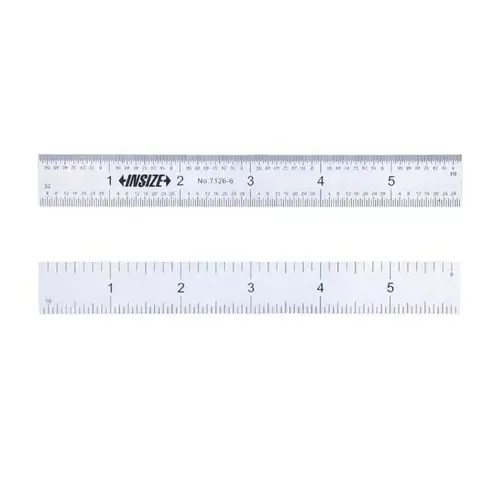 Insize USA LLC 7126-12 Steel Rule: 4R Graduation, Rigid, 63/64" OAW Non-Glare
