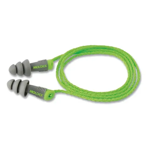 ALPHAS 6435 Alphas  Reusable Earplug, Vinyl, Green/Gray, Corded