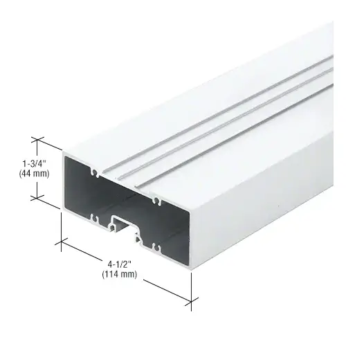 CRL-U.S. Aluminum JS46752 4-1/2" x 1-3/4" Offset Hung Door Header, White KYNAR Paint - 21'-4"