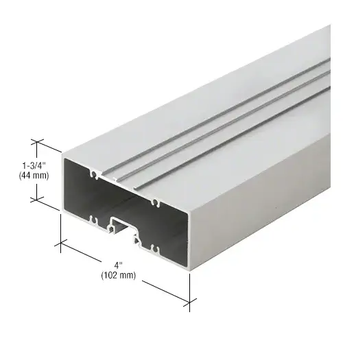 4" x 1-3/4" Offset Hung Door Header, Clear Anodized - 21'-4"