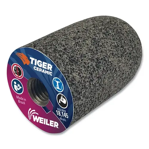 Tiger 68406 Tiger  Grinding Cone, 2 in dia x 3 in Thick x 5/8 in-11 Arbor, 20 Grit, Ceramic Alumina, Type 18R, 12 EA/BX