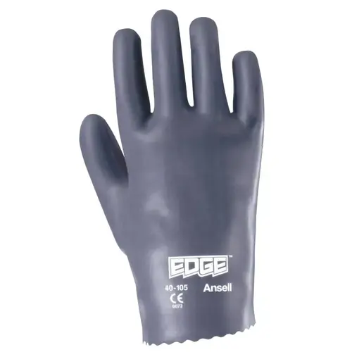 EDGE 40-105-9 40-105 Nitrile Gloves, Slip-On Cuff, Cotton Lined, Size 9, Gray