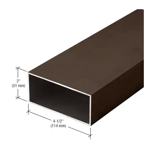 CRL-U.S. Aluminum 145022 Rectangular Tube 2" x 4-1/2" - 24'-2", Dark Bronze/Black Anodized Class 1