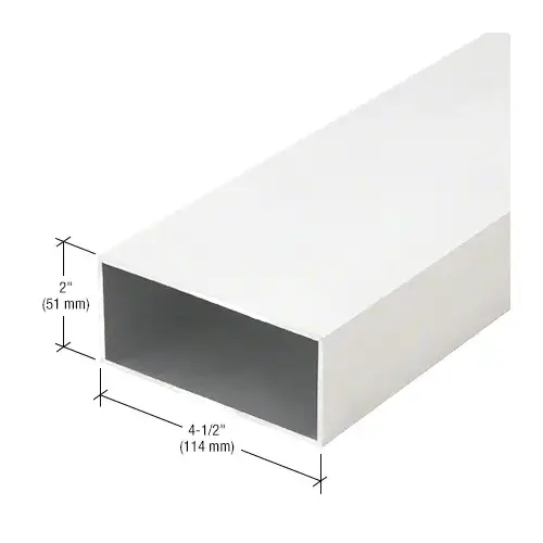 CRL-U.S. Aluminum 145052 White KYNAR Paint Rectangular Tube 2" x 4-1/2" - 24'-2"