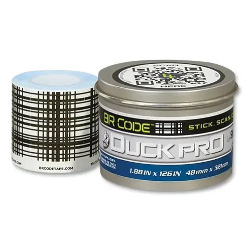 DUCK PRO SHURTAPE 105643 PC 627 BR Code  Scannable Duct Tape, 1.88 in W, 10.5 ft L roll, 10 mil thick, White