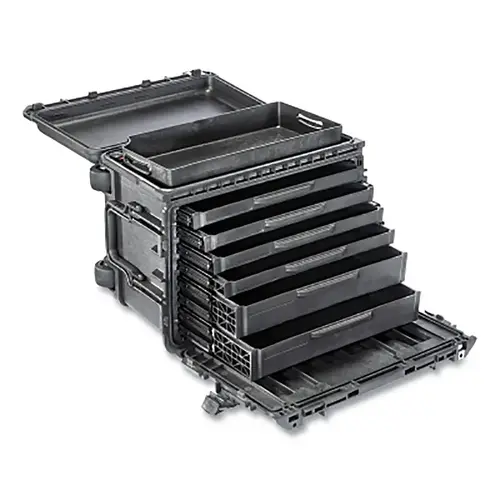 Pelican 004500-0610-110 0450 TOOL BOX W/LINER, 7DRAWER, BLK