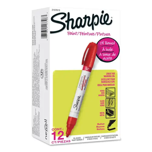 Sharpie 2107613 Oil Based Paint Marker, Red, Medium, Bullet