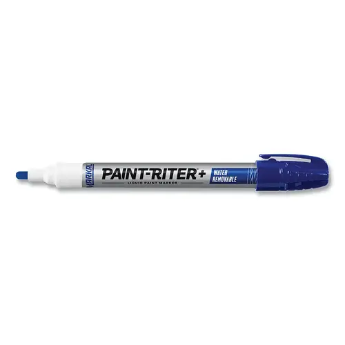 LACO/MARKAL 97035 Paint-Riter + Water Removable Marker, Blue, 1/8 in, Medium Tip