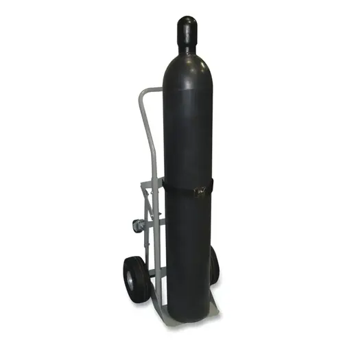 Single Cylinder Hand Truck, 47 in, 1,000 lb, Cont Frame Flow-Back Handle, Pneumatic/Caster Wheels, Poly Strap w/Steel Buckle