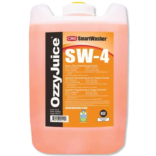 SMARTWASHER 14148 OzzyJuice  SW-4 Heavy-Duty Degreasing Solution, 5-gal, Jug, Mild Scent