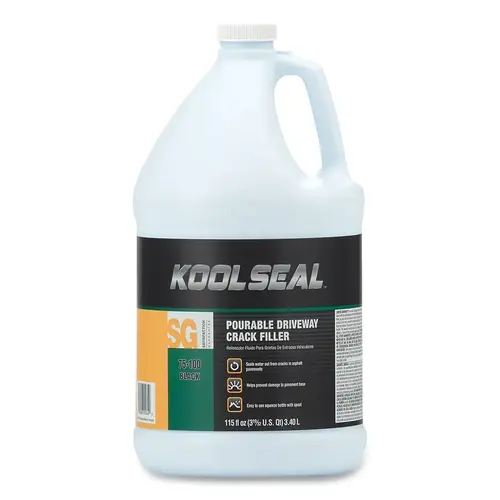 KOOL SEAL KS0075100-16 Pourable Driveway Crack Filler, 1 gal, Bottle, Black