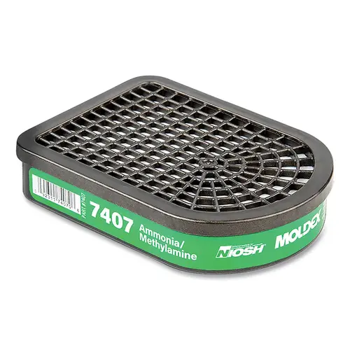 Moldex 7407 7000/7800/9000 Series Semi-Rectangular Gas/Vapor Cartridge, Ammonia/Methylamine, for Respirator
